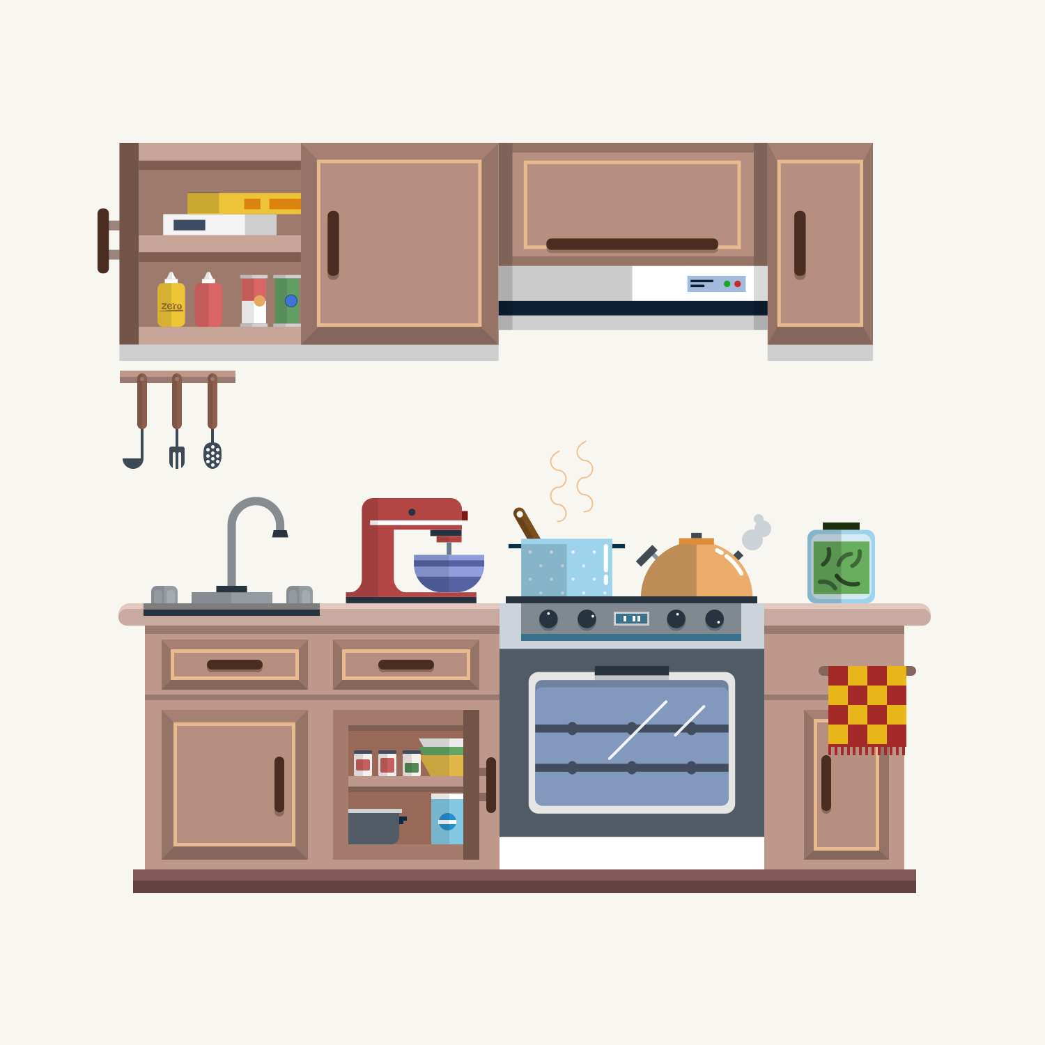 关于厨房橱柜的室内设计手绘线稿！-建E网设计资讯-室内设计行业头条资讯新闻网站
