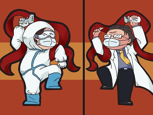 疫情門神插畫（個人主頁-ZNDM3MTU3MTY=） - 商業(yè)插畫 - 站酷設(shè)計(jì)師Cherven原創(chuàng)素材 - 站酷ZCOOL