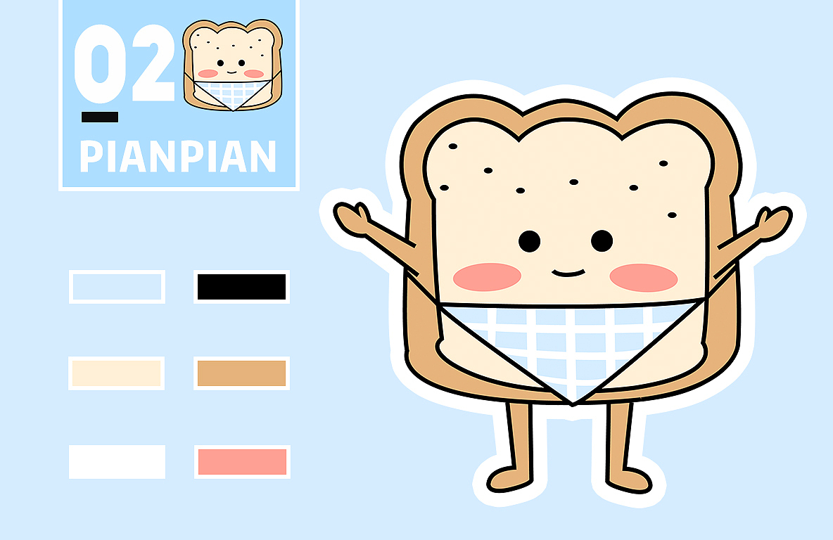 原创卡通IP形象—面包片片（图ZMjIzMDQ2MDUy） - 概念设定 - 站酷设计师DY王哪跑原创素材 - 站酷ZCOOL