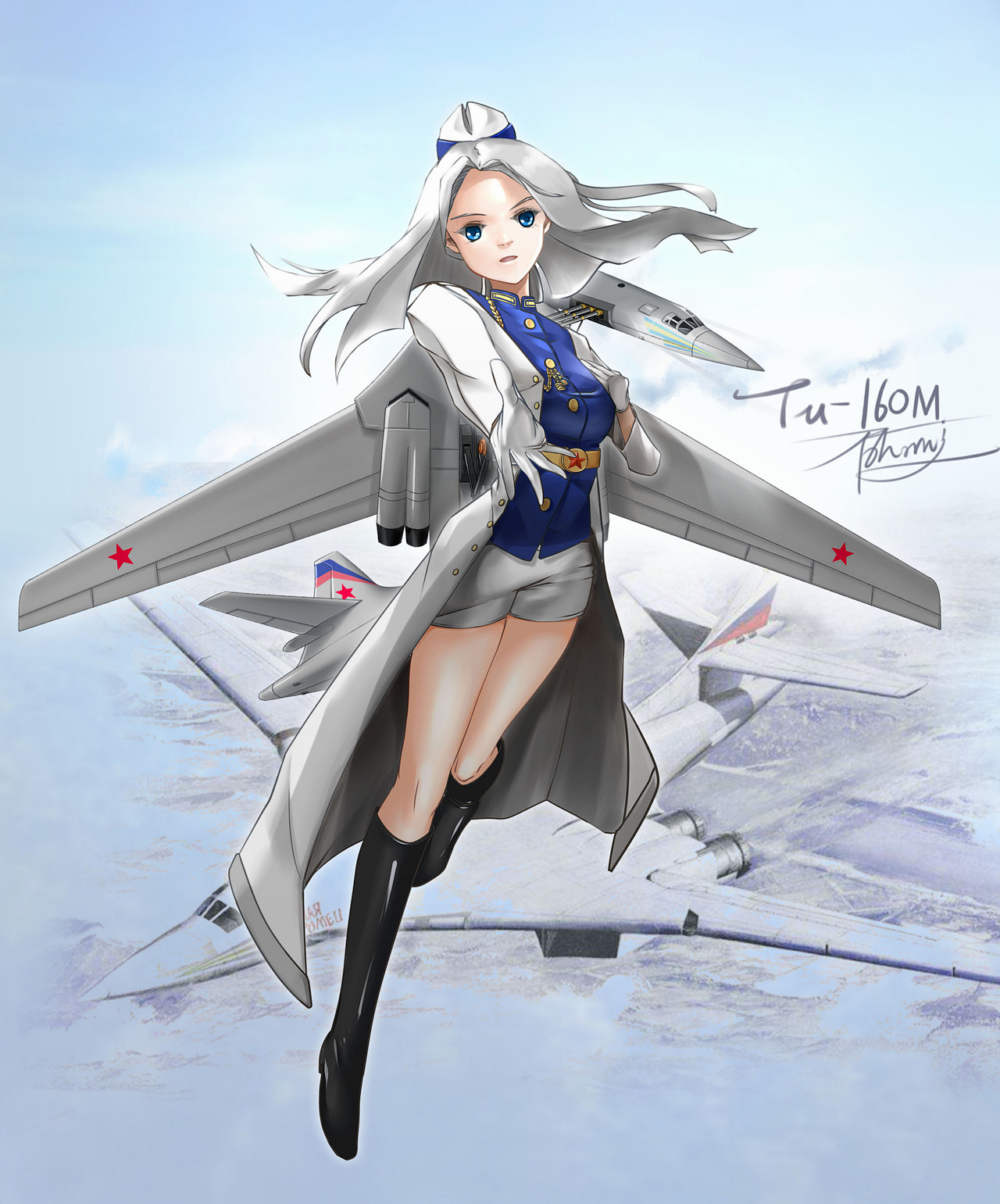 Tu-160m白天鹅战略轰炸机,原创飞机娘
