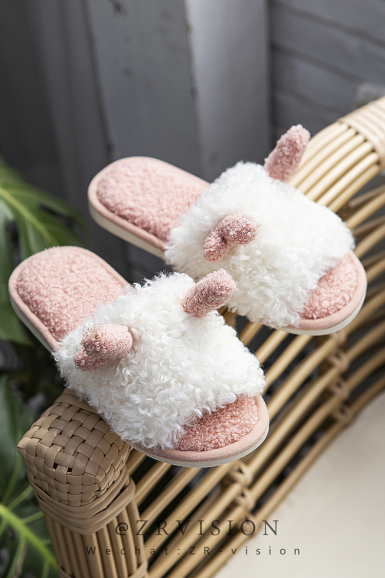 家居棉拖鞋外景基地拍摄ins风格图片拖鞋