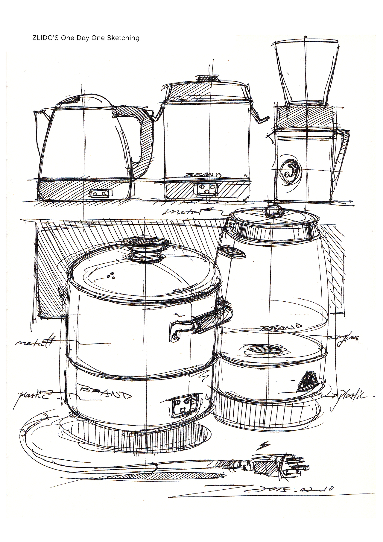 2015产品设计手绘1-2月 一日一画