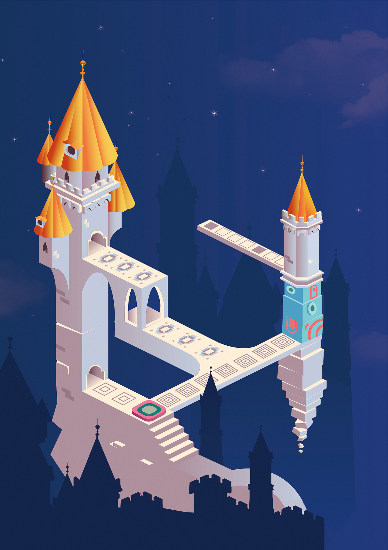 《纪念碑谷》风格的插画小练习