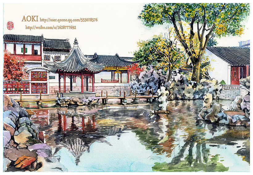 手绘城市系列苏州