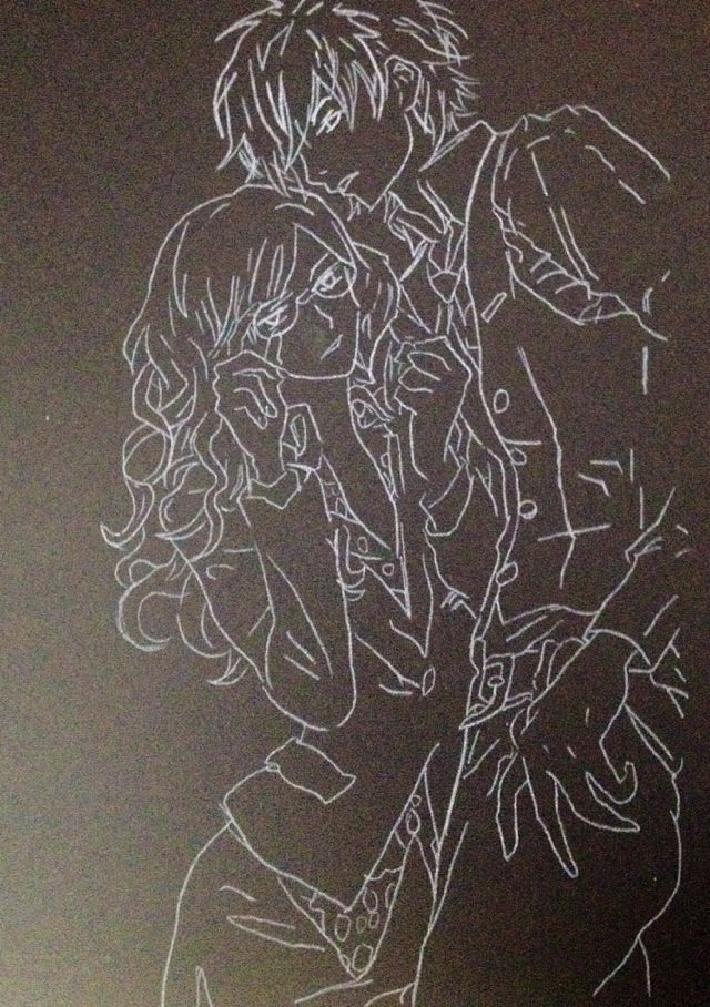 黑卡diy白铅笔画的漫画