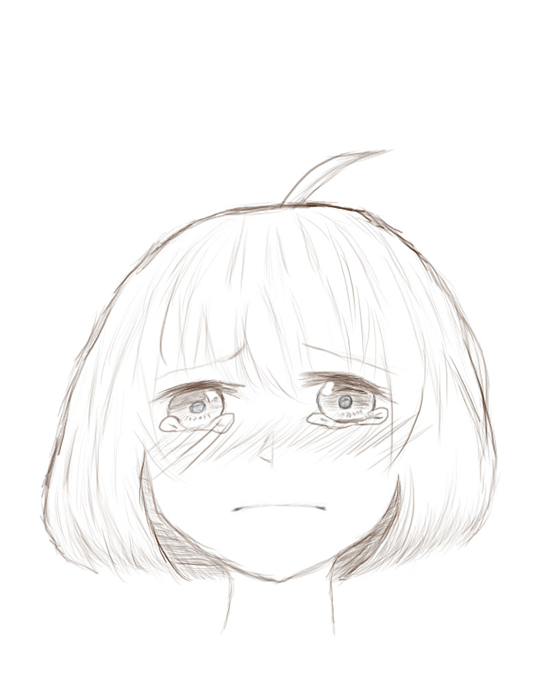 女孩脸部速写