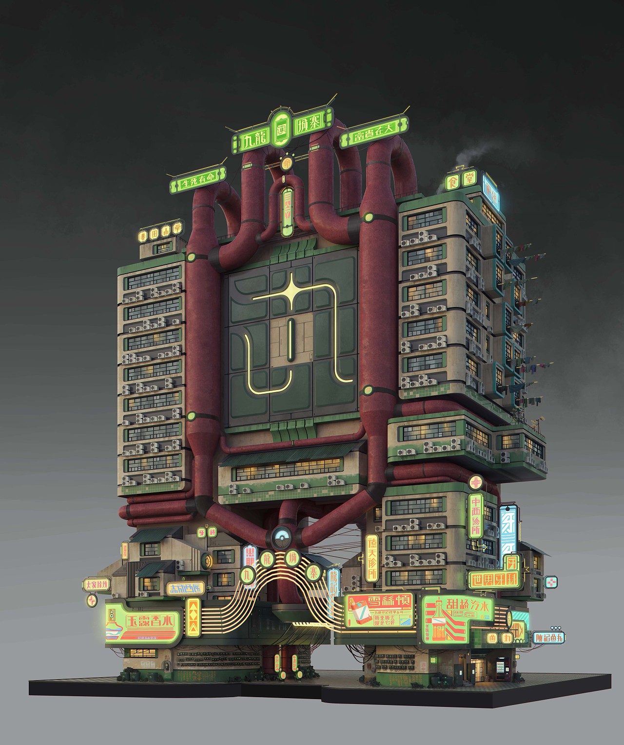 九龙城寨|插画|概念设定|陈bones陈 - 原创作品 - 站酷 (zcool)