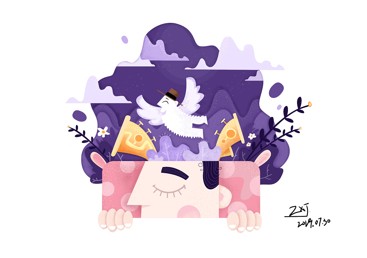 睡梦插画练习 - 原创作品 - 站酷(zcool)