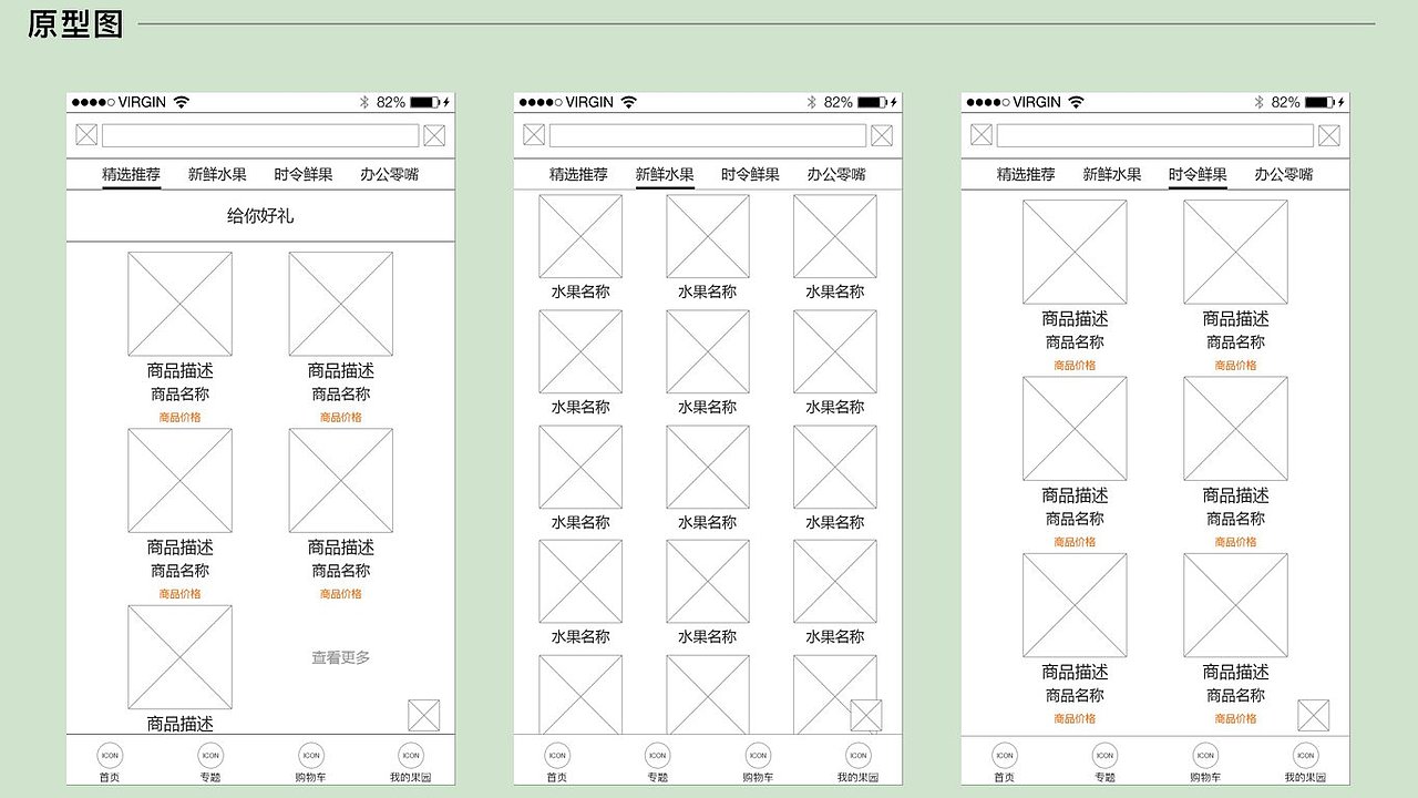 鲜果说APP 流程图&原型图