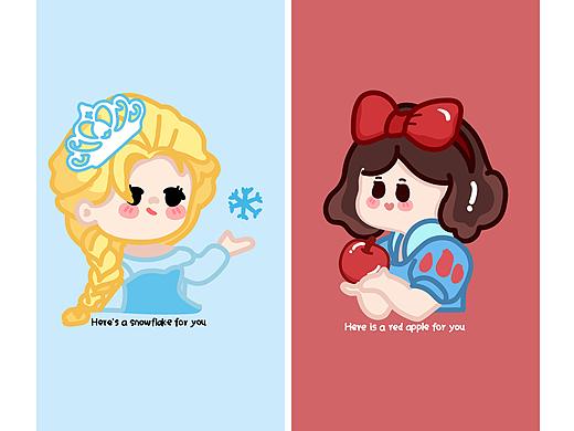 两个迪斯尼小公主的对话（个人主页-ZNTI0NTE2MzI=） - 创作习作 - 站酷设计师贰h手创原创素材 - 站酷ZCOOL