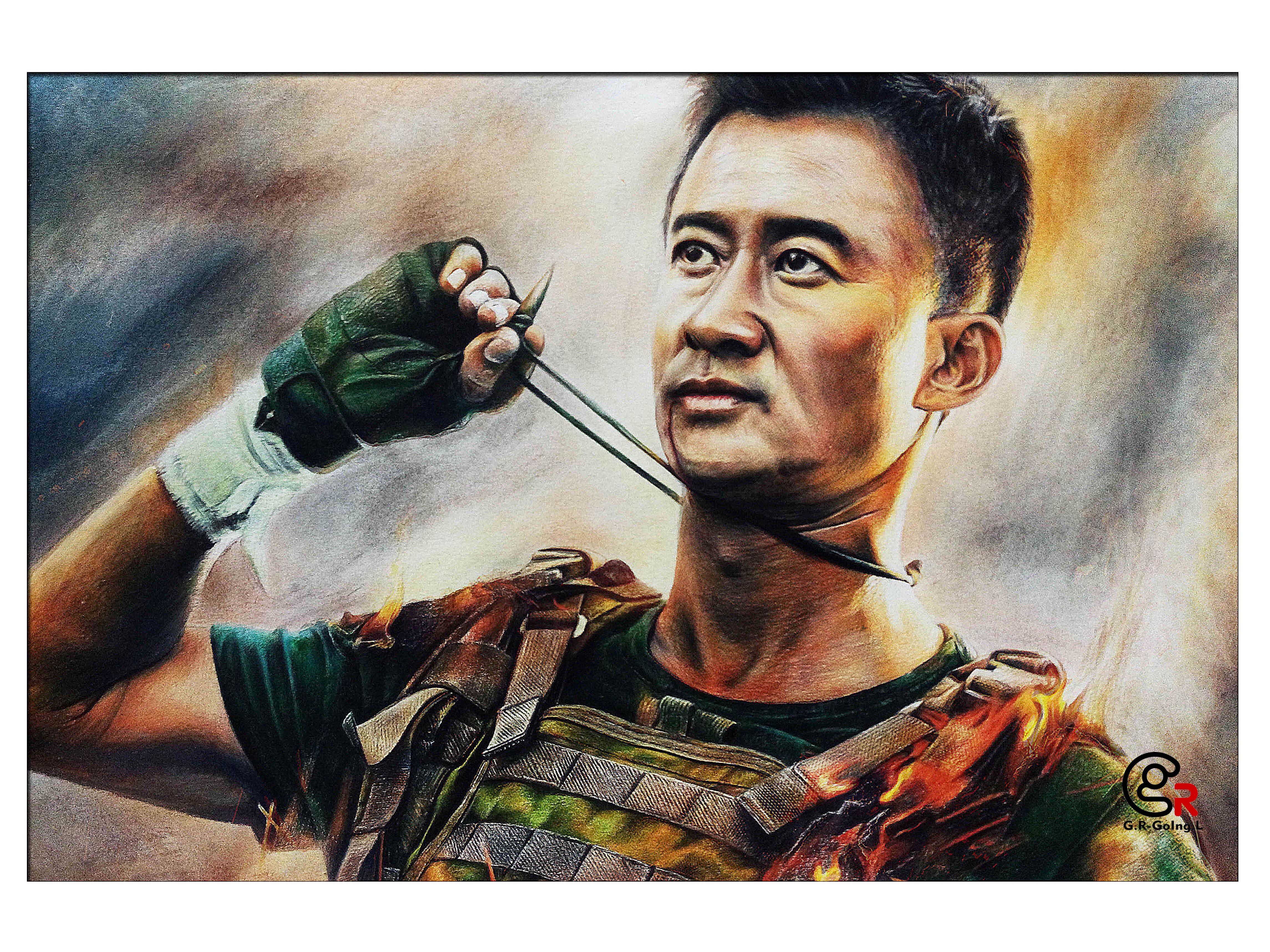 gr一笔一画之彩铅画《战狼2》