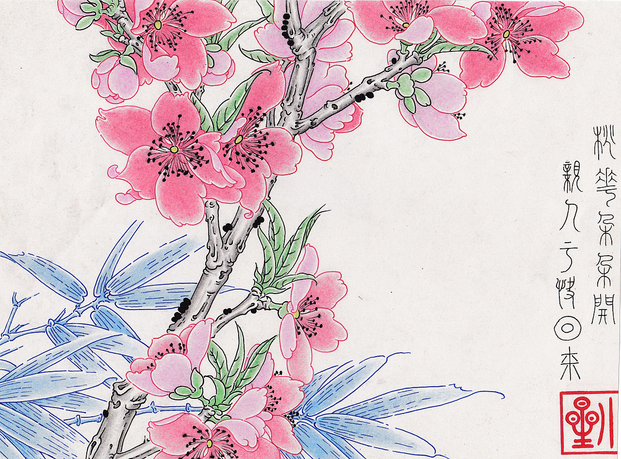 鬼马刺客原创彩铅画花鸟11