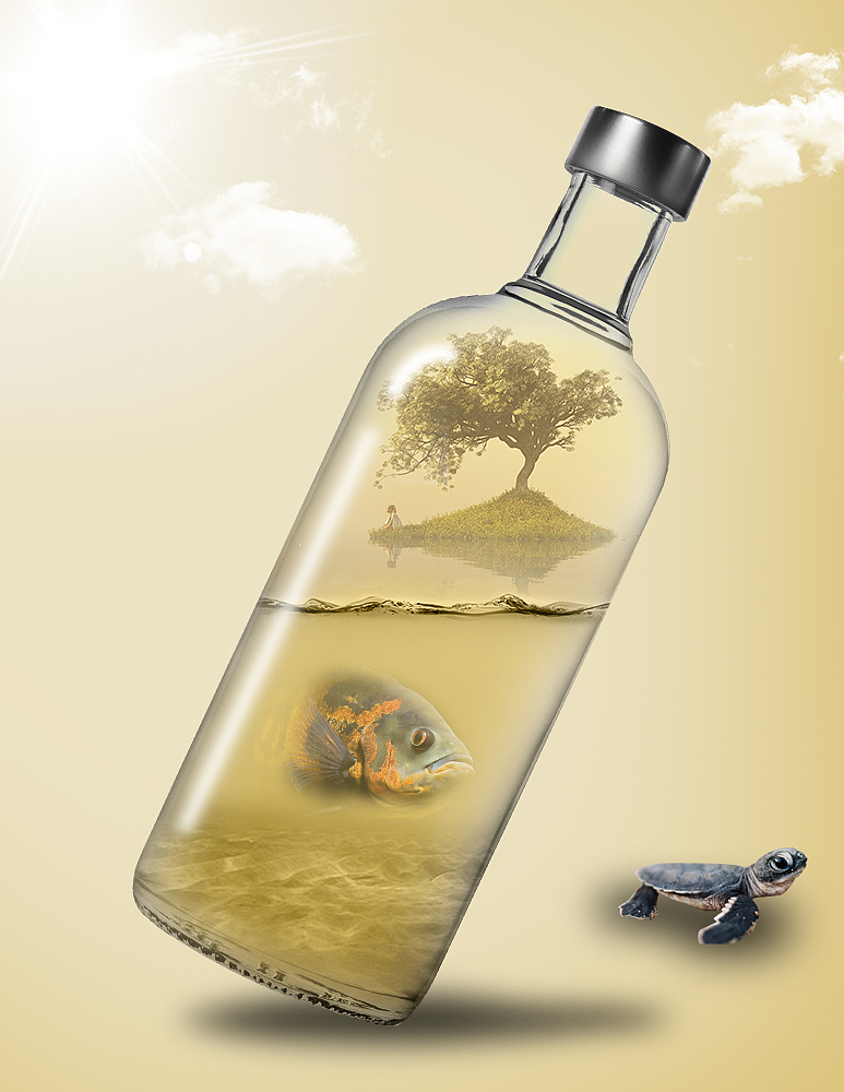 漂流瓶|平面|海报|做得到吗 - 临摹作品 - 站酷 (zcool)