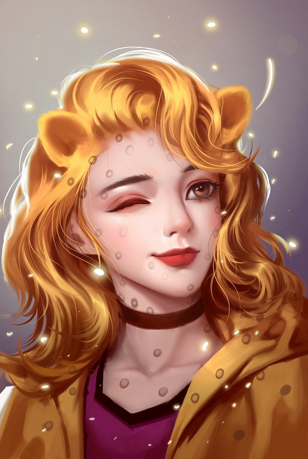 金钱豹少女头像