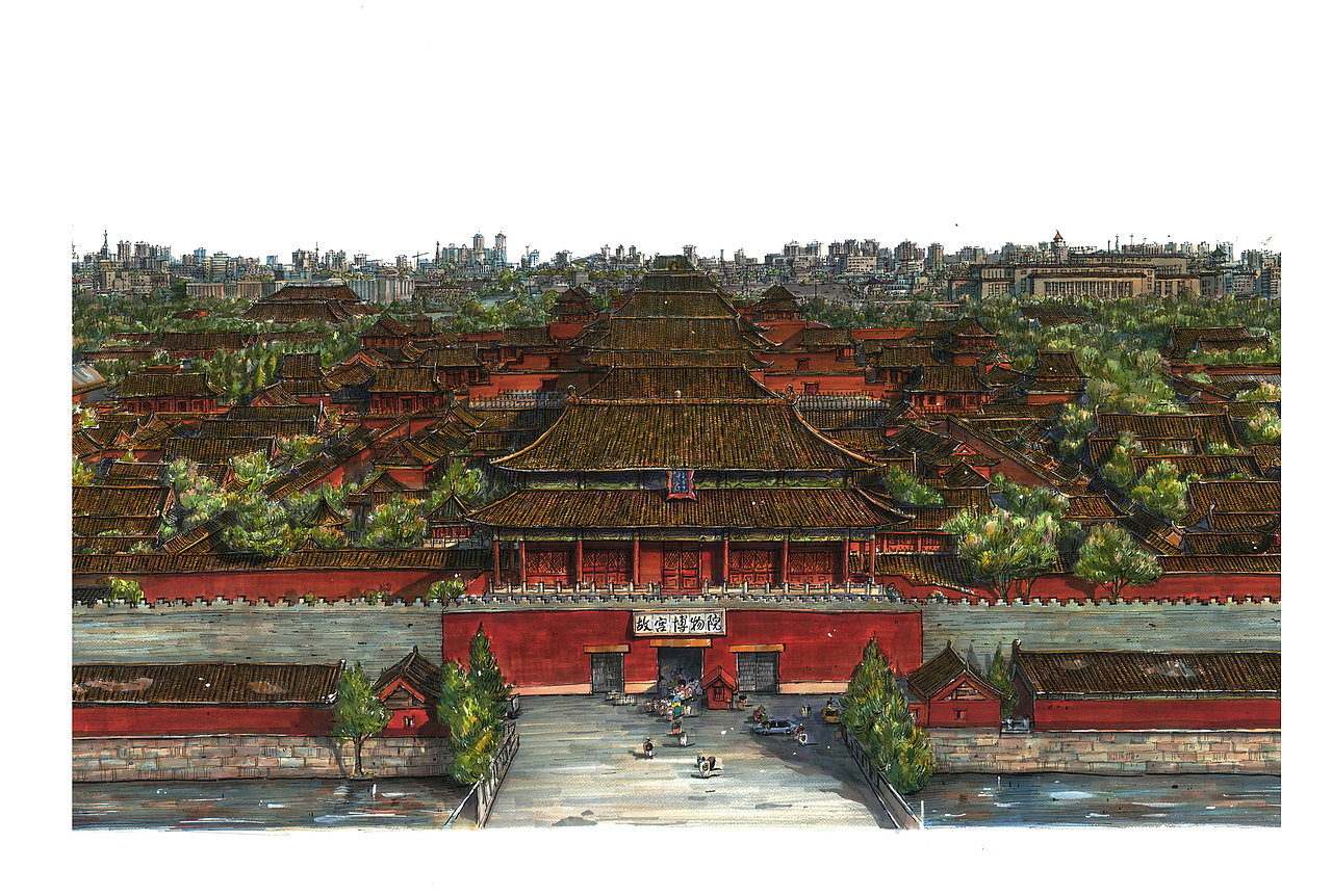 马克笔手绘《北京·故宫》