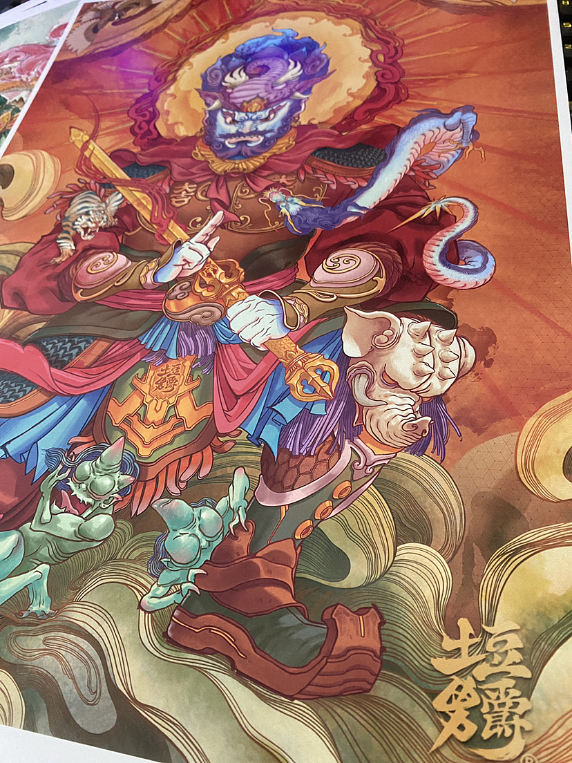 《四大天王》版画（图ZMzQ1NDA5Njg0） - 艺术插画 - 站酷设计师土豆男爵原创素材 - 站酷ZCOOL
