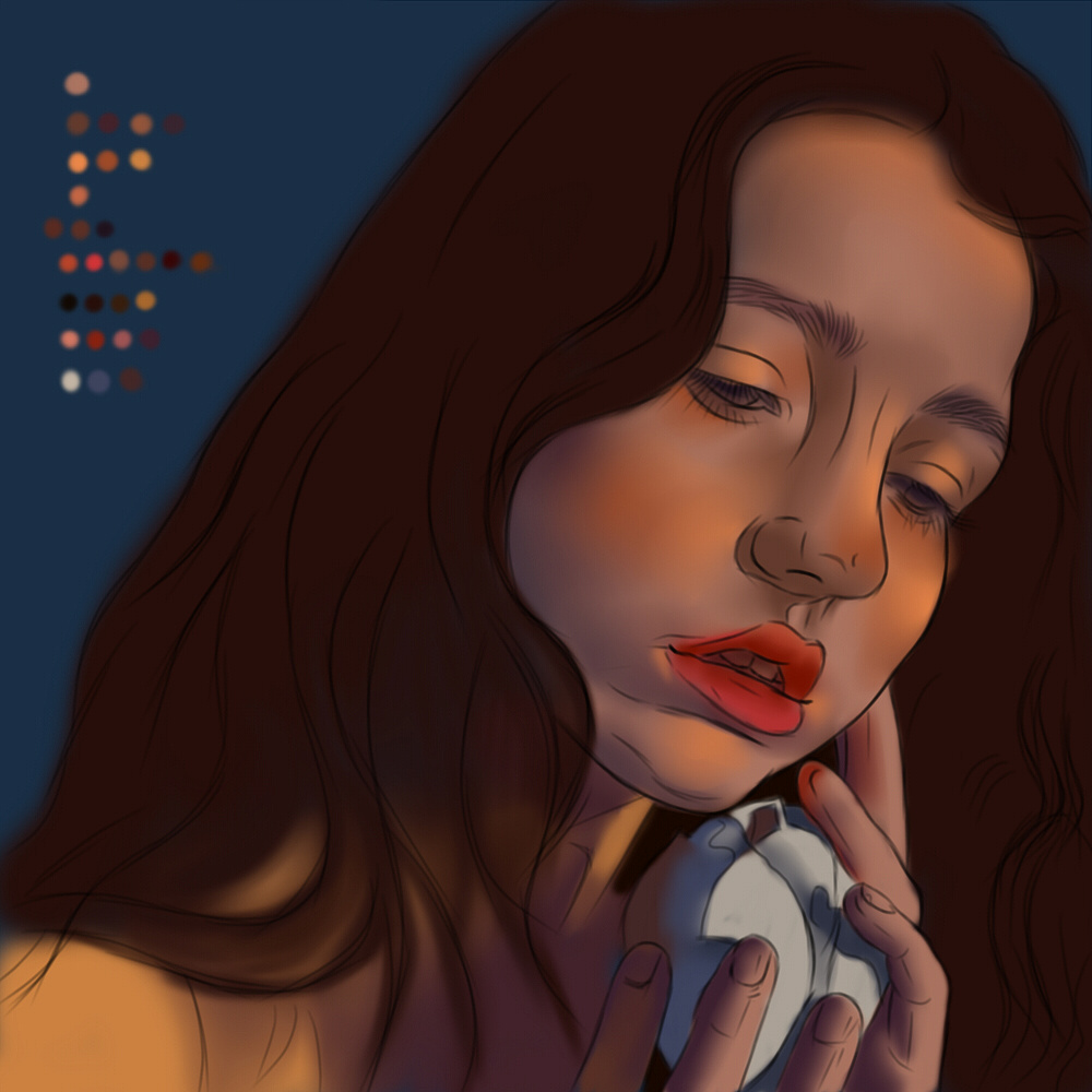 手绘厚涂插画头像