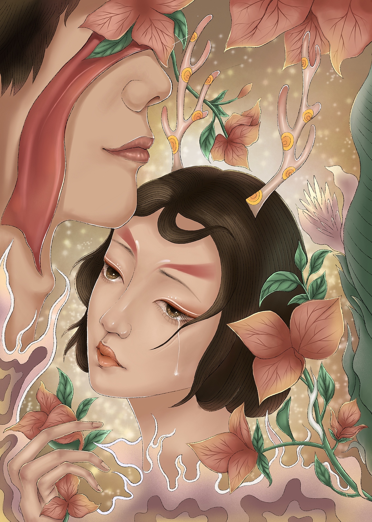 鹿回头系列插画