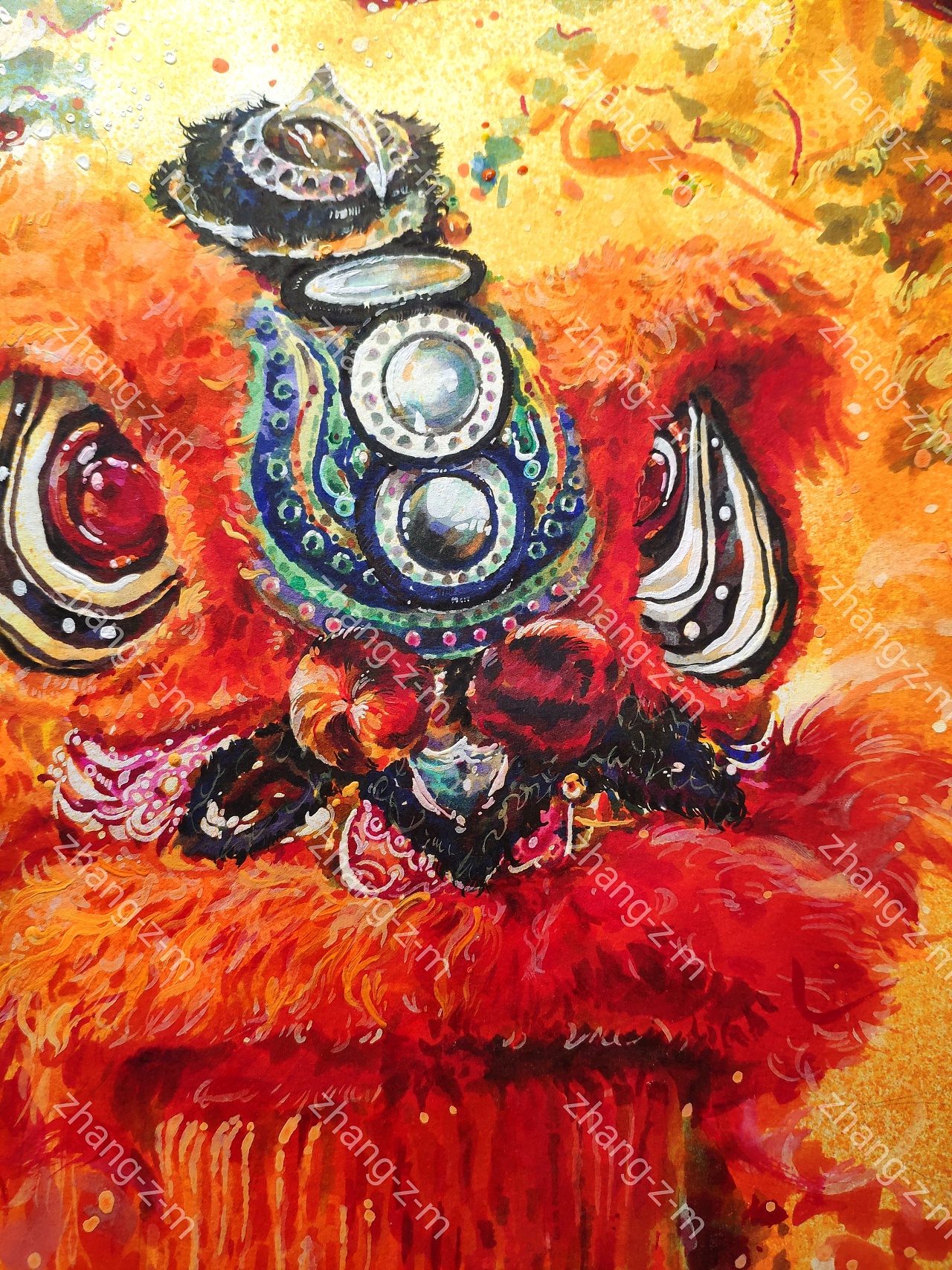 "太平乐" "舞狮"|插画|艺术插画|长且名 - 原创作品 - 站酷 (zcool)