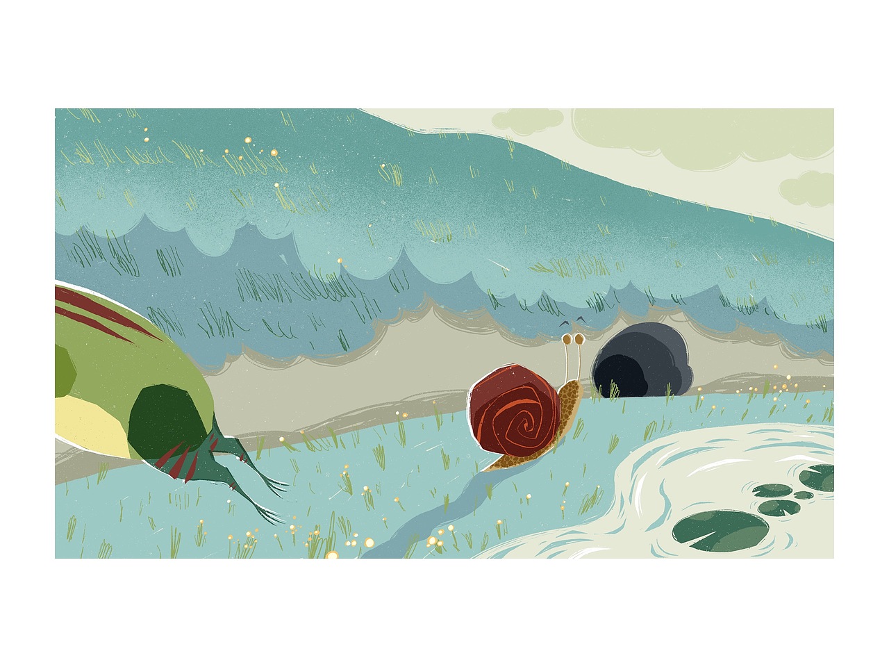 绘本故事《青蛙与蜗牛》（图ZMTY3MDgzMjI0） - 绘本 - 站酷设计师九山DADA原创素材 - 站酷ZCOOL