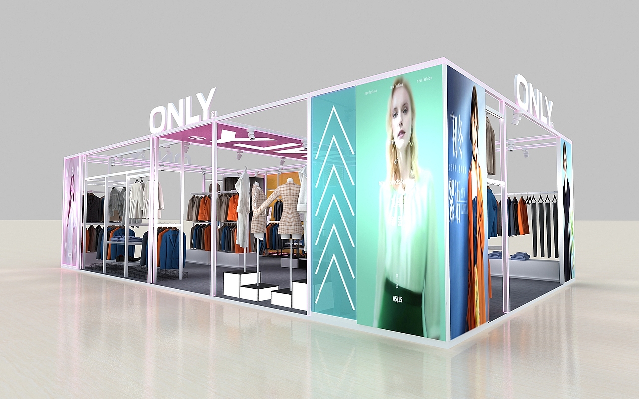 服装展位3d设计效果图