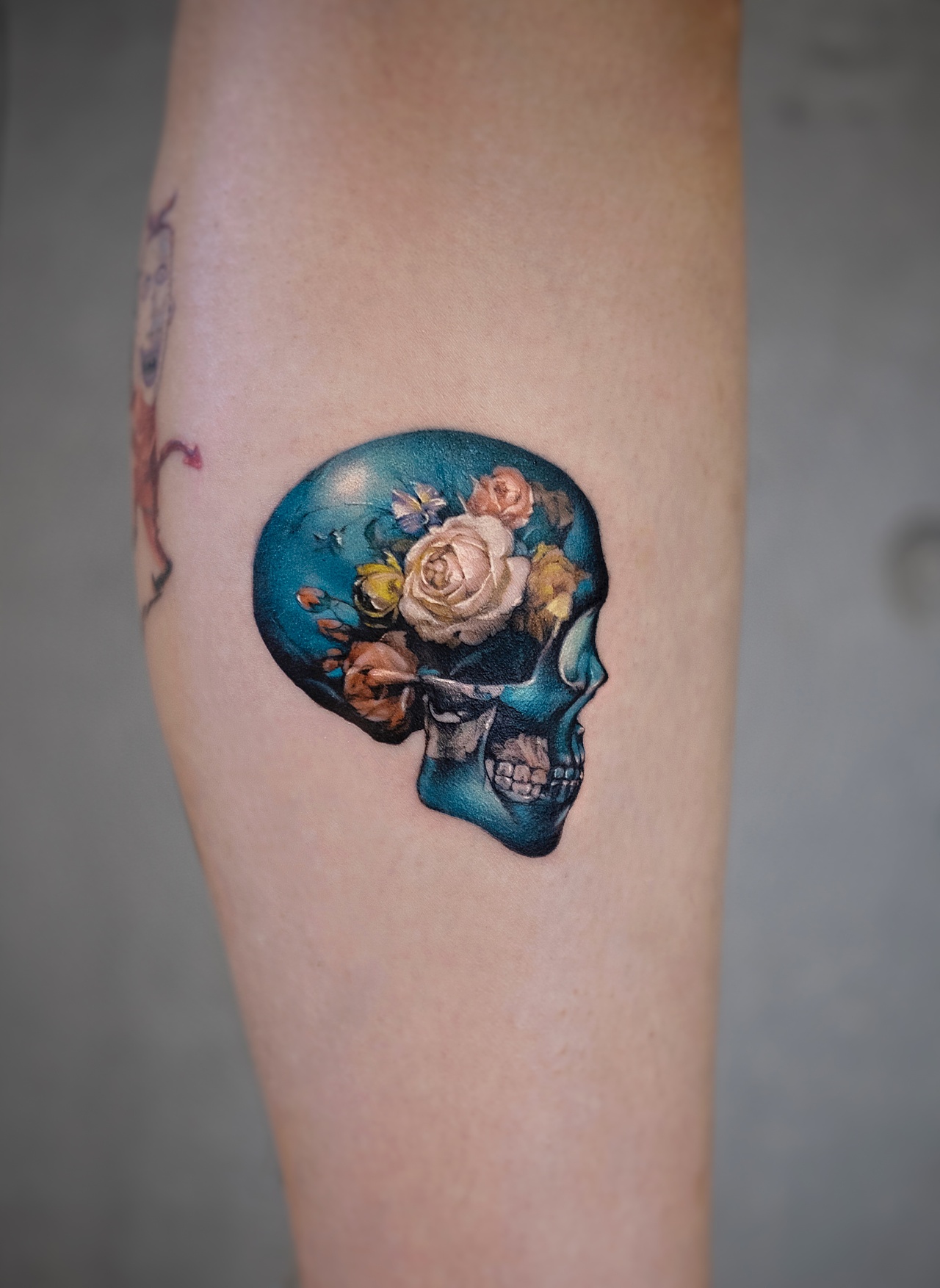 皮肤上的复古艺术 | 小油画/拼贴艺术纹身