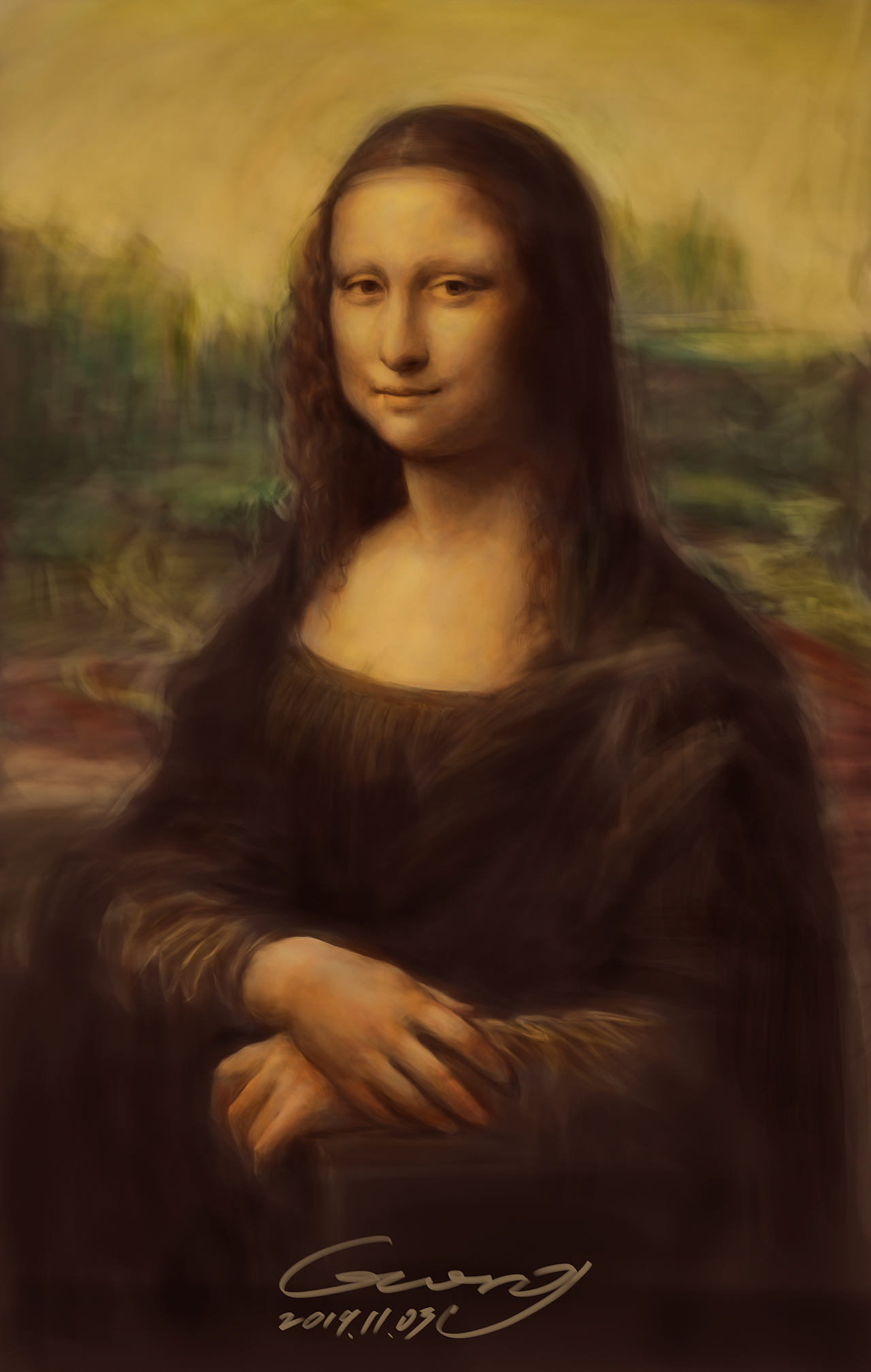 《蒙娜丽莎》随手练习|纯艺术|绘画|我叫弓箭_临摹作品-站酷zcool