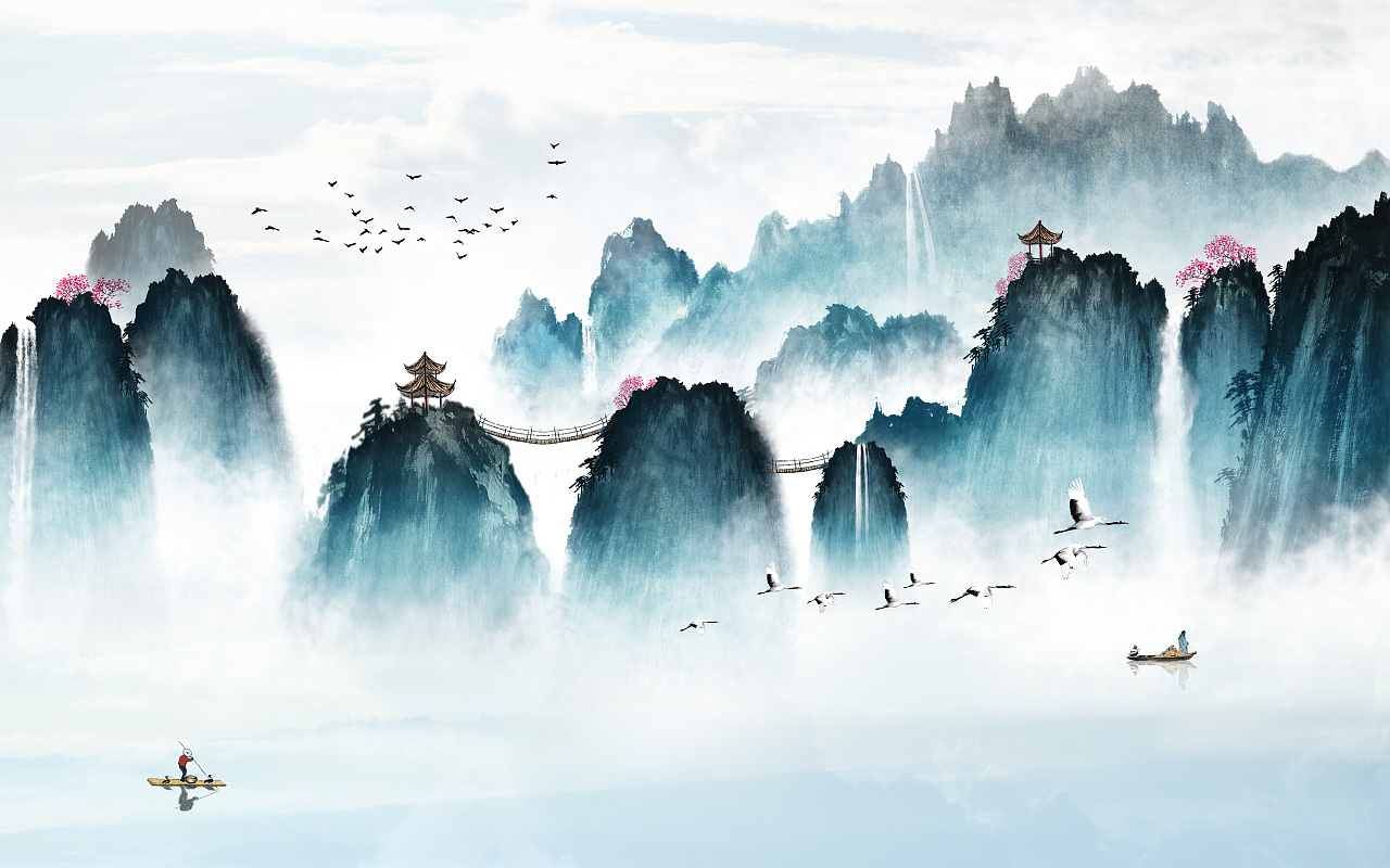 江南水乡山水（图ZMTkzNDgzOTEy） - 图案 - 站酷设计师纱画图库一澜轩阁原创素材 - 站酷ZCOOL