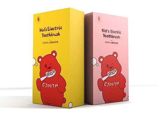 CTOOTH儿童硅胶电动牙刷包装效果图