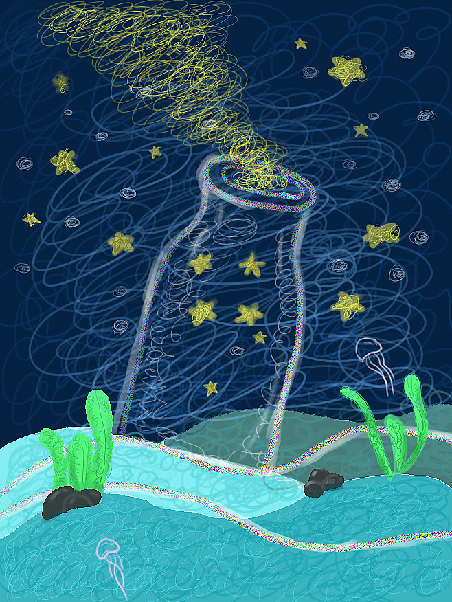 插画(漂流瓶)