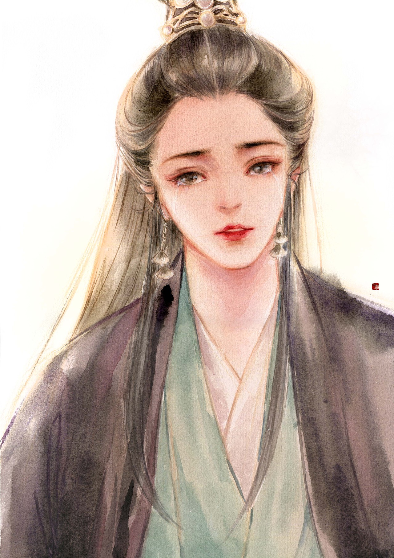 举报收藏分享原创作品插画艺术插画周芷若古风水彩新倚天屠龙记目慕目