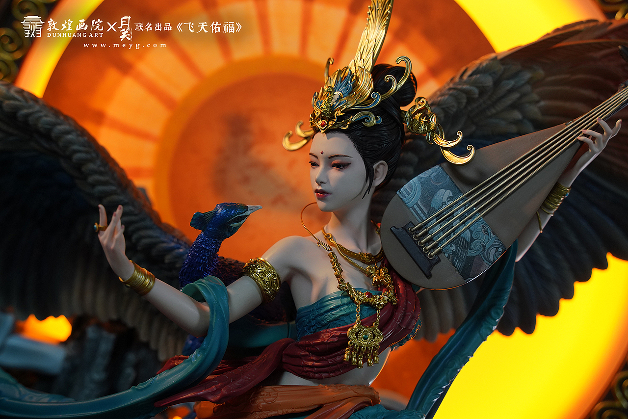 月关工作室×敦煌画院联名 作品《飞天佑福》（图ZMjU5Mzc3ODg0） - 手办/模玩 - 站酷设计师月关工作室原创素材 - 站酷ZCOOL