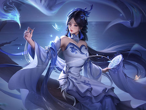 三国杀【一将成名-国潮典韵】-薛灵芸 青花织月