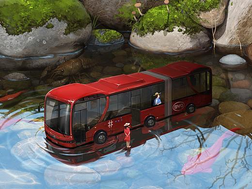 比亞迪電動大巴（個人主頁-ZNDMyODc3OTY=） - 商業(yè)插畫 - 站酷設計師鱧天原創(chuàng)素材 - 站酷ZCOOL