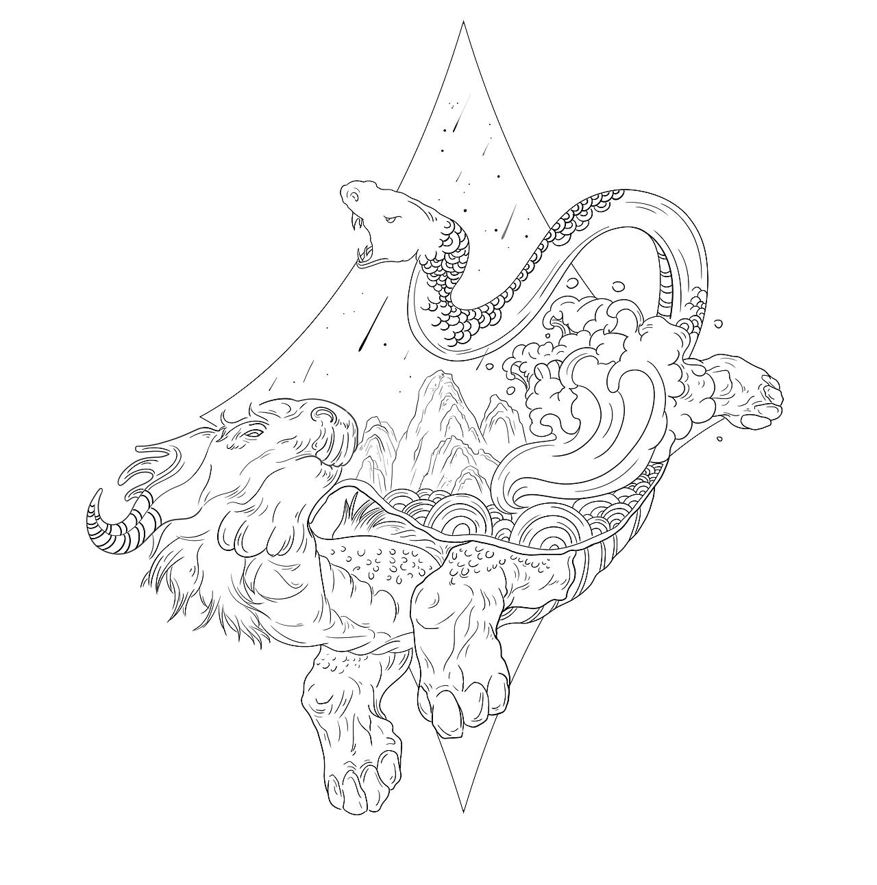 四大神兽-传统装饰（图ZMjI4NDMwMTYw） - 创作习作 - 站酷设计师蔷薇哟原创素材 - 站酷ZCOOL