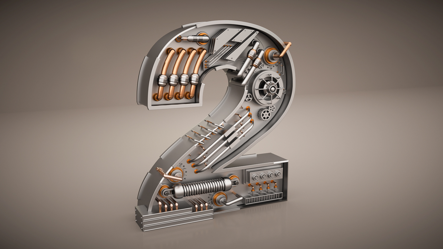 c4d oc渲染机械字临摹