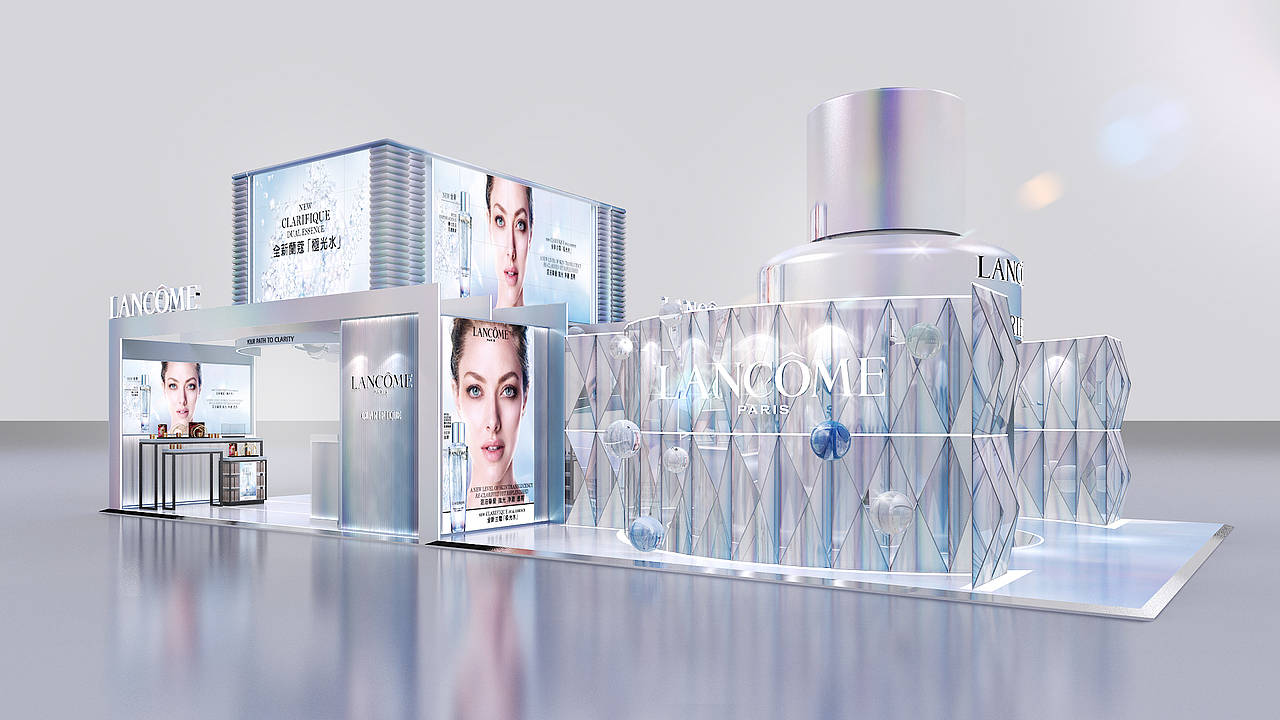 兰蔻2020极光水展台设计|空间|展陈设计|憨憨的小傻蛋 - 原创作品