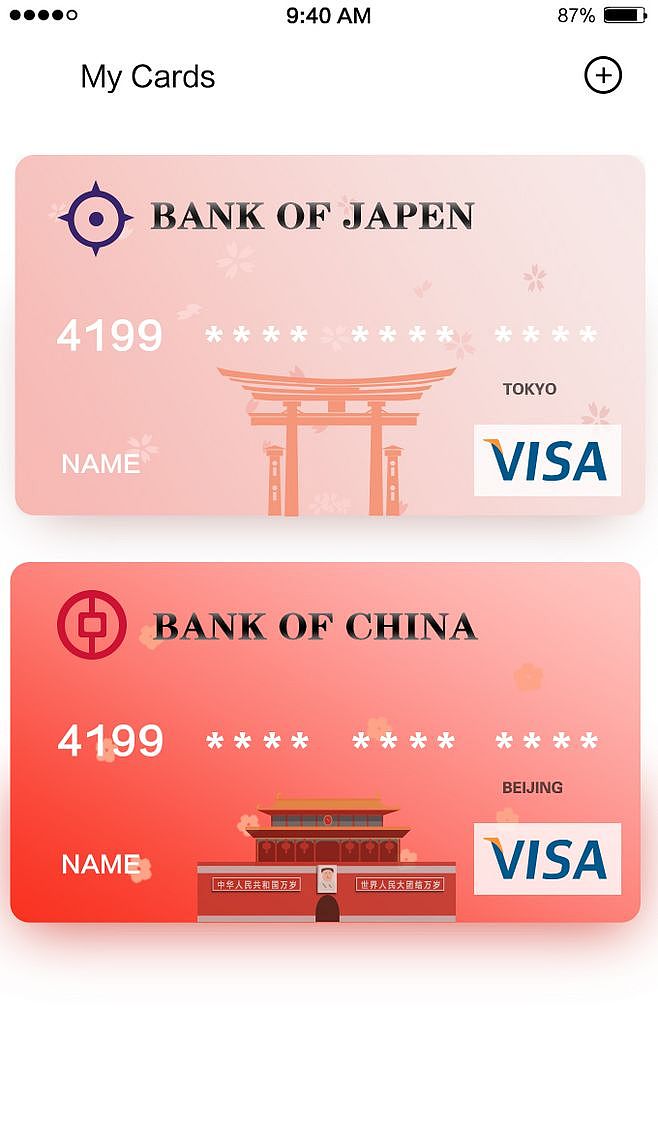 银行卡卡片概念图