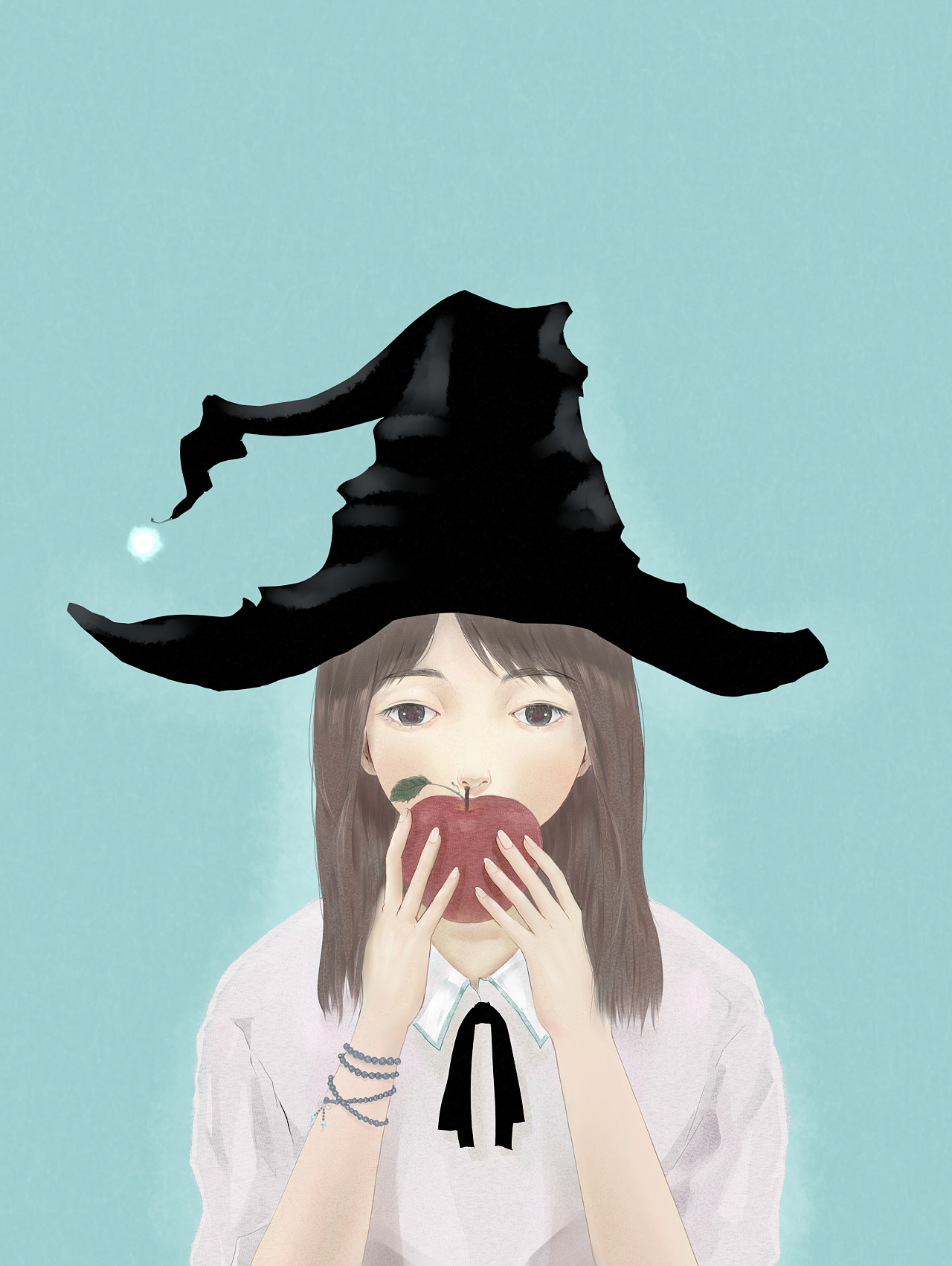 带女巫帽的少女