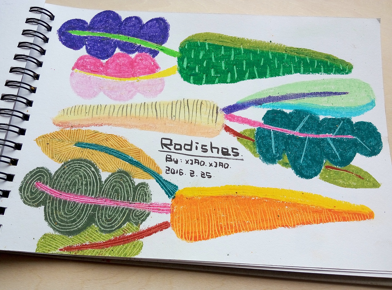 油画棒练习（图ZNDI3NDYyODQ=） - 儿童插画 - 站酷设计师饿魚原创素材 - 站酷ZCOOL