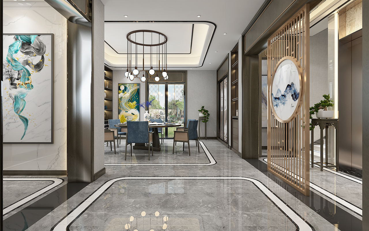 新中式别墅（图ZMjI3MTQ1MjY4） - 家装设计 - 站酷设计师陈轩15956513871原创素材 - 站酷ZCOOL