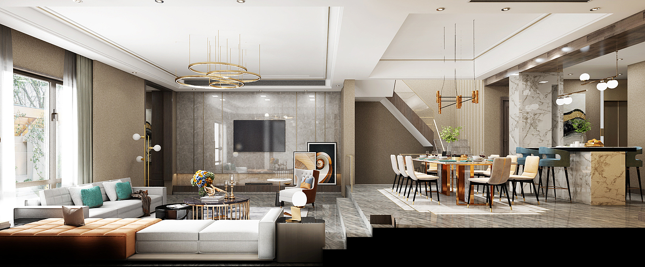 现代轻奢家装效果图