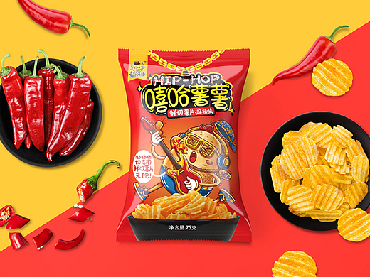 贪吃星球品牌-薯片系列包装设计
