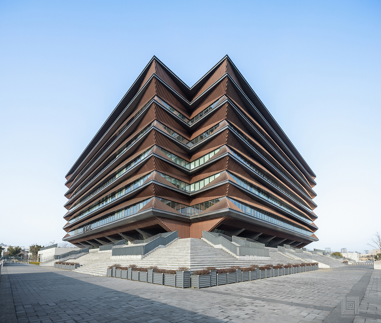 嘉興大學梁林校區(qū)圖書館 | 紅船精神，江南韻味（圖ZMzYyNzIyNTY4） - 環(huán)境/建筑攝影 - 站酷設計師Archkuma庫馬影像原創(chuàng)素材 - 站酷ZCOOL