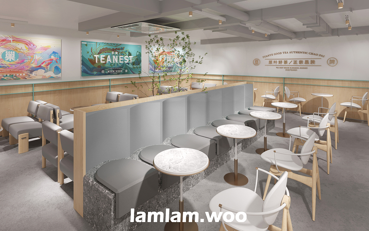 茶饮 | 中式茶饮空间设计（图ZMjM1MzQzMzM2） - 酒店餐饮设计 - 站酷设计师LamlamWoo原创素材 - 站酷ZCOOL
