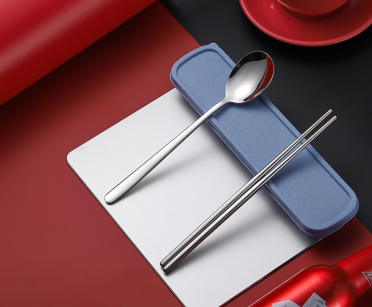 不锈钢筷子套装拍摄原图