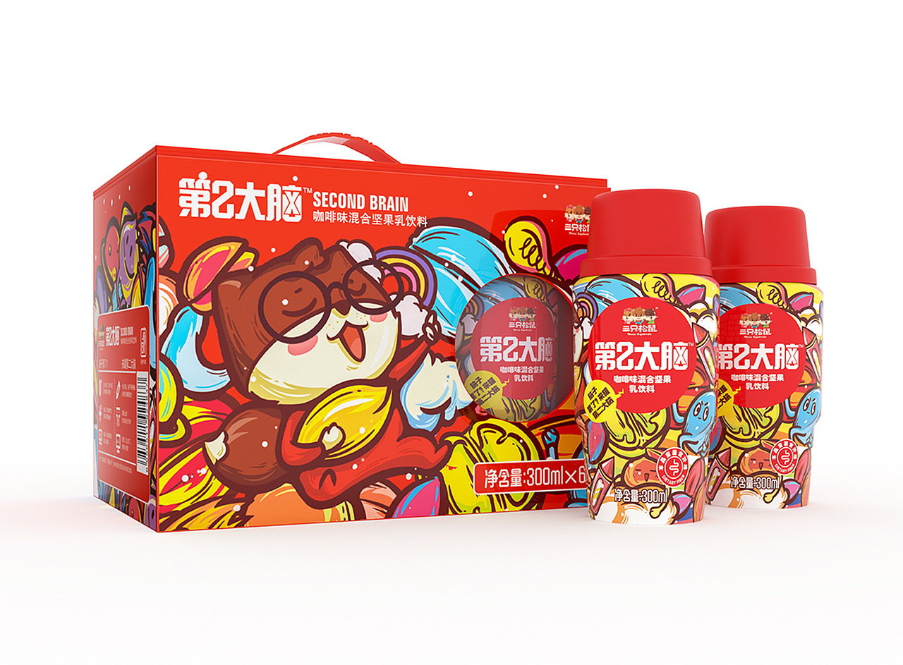 蓝色盛火：“零食巨头”三只松鼠--第二大脑（图ZMjQ4ODg1NTky） - 包装 - 站酷设计师蓝色盛火原创素材 - 站酷ZCOOL