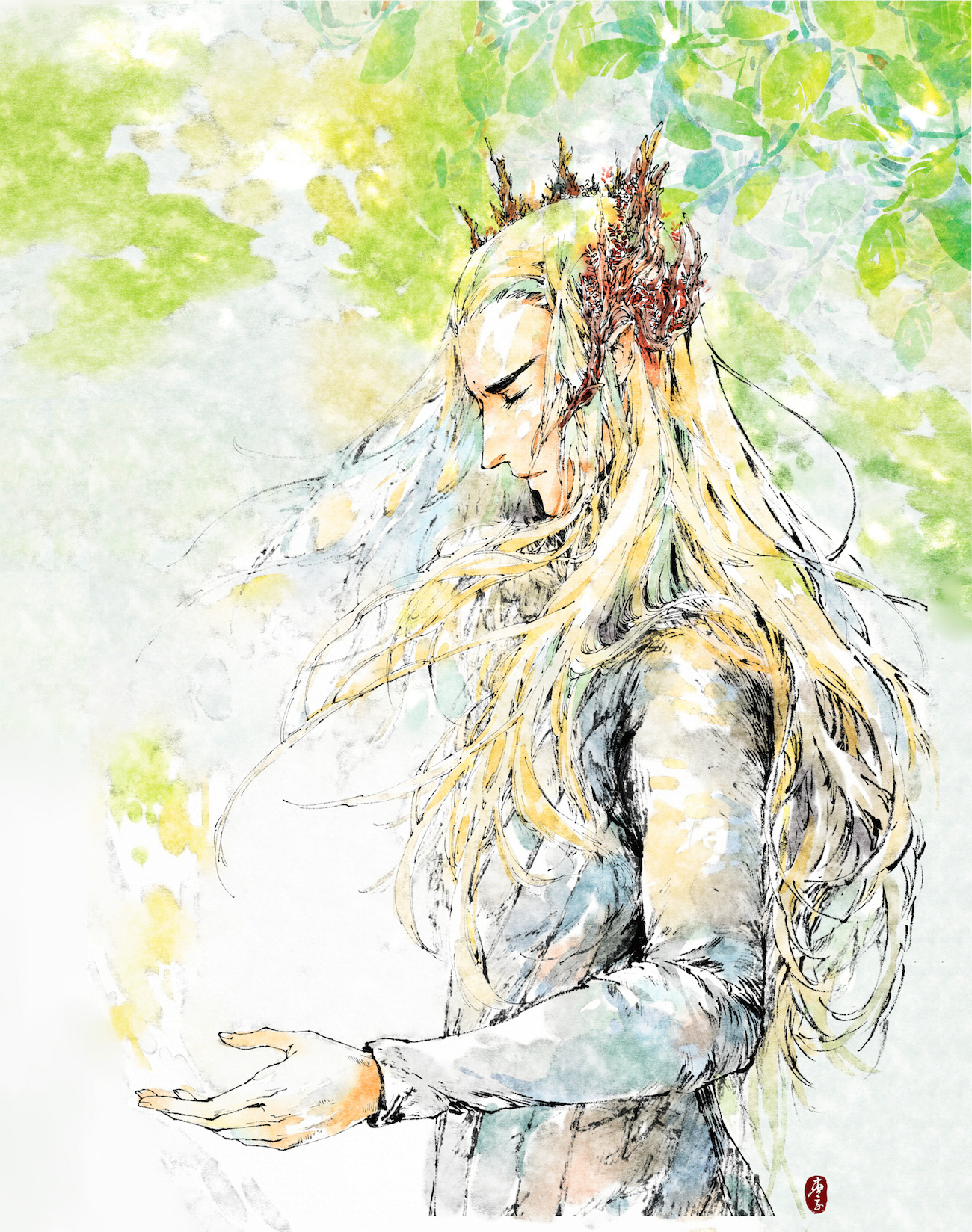 魔戒精灵王瑟兰迪尔手绘步骤图