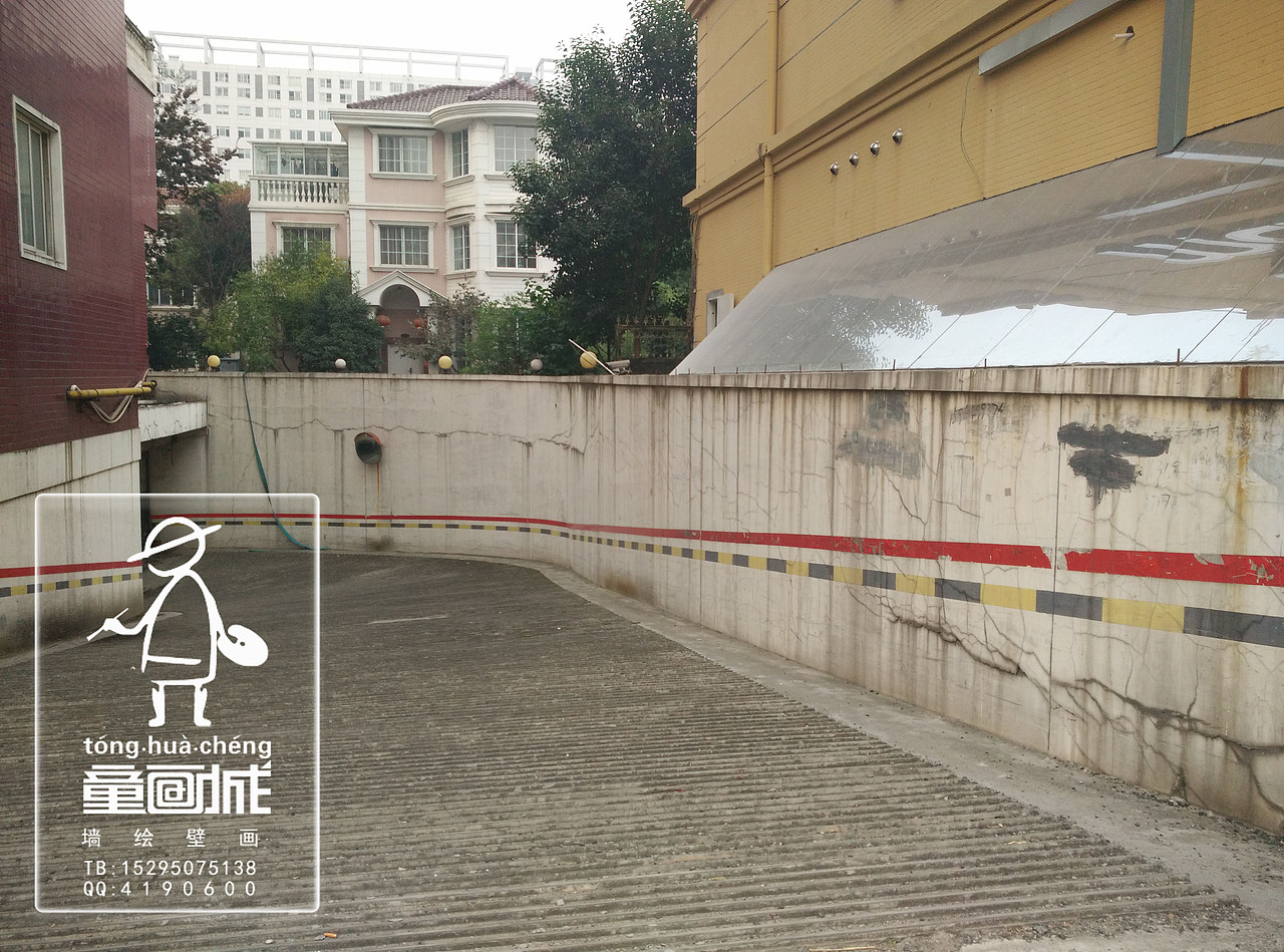 麦合轻旅酒店车库 手绘涂鸦墙绘壁画