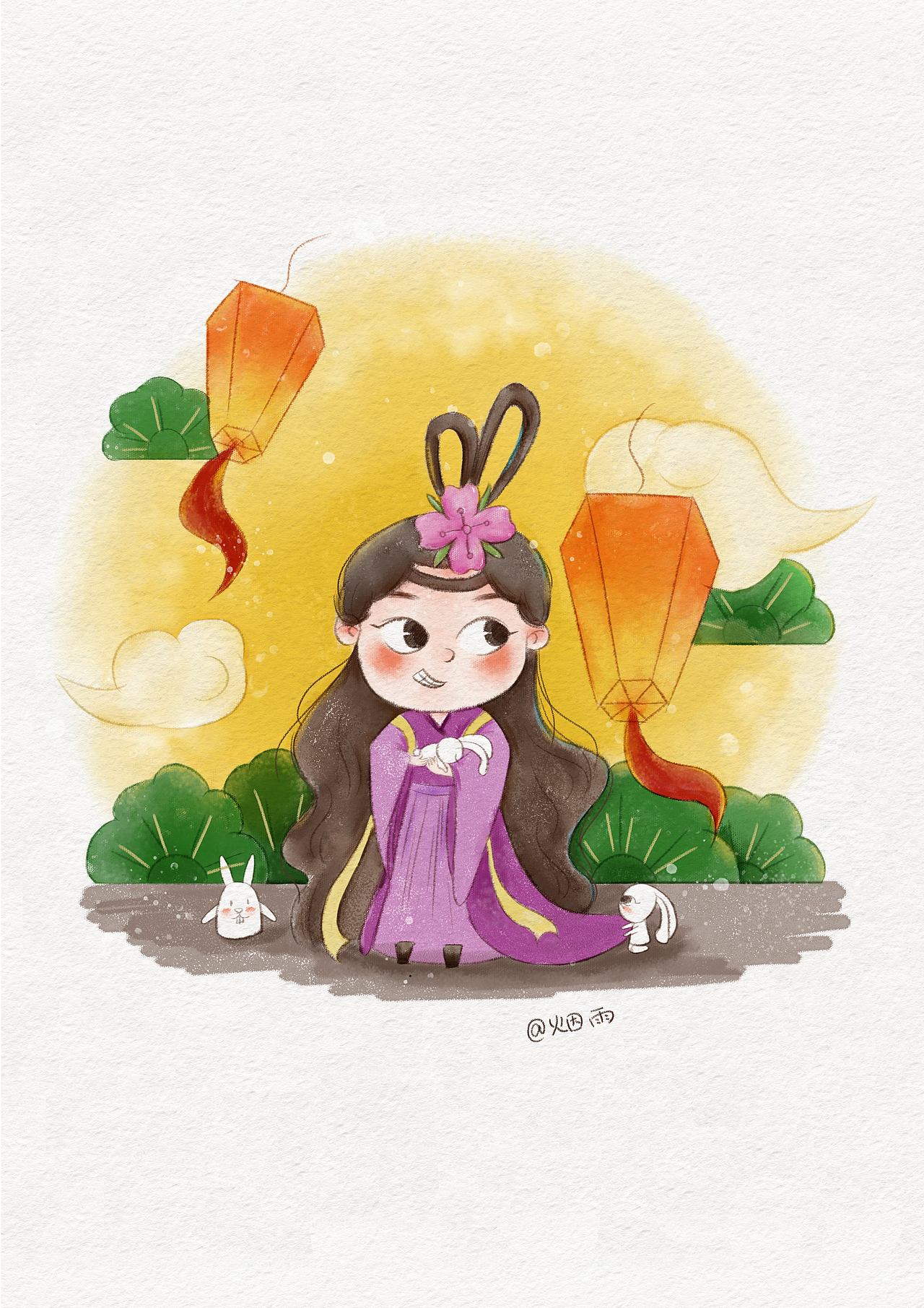 水粉练习人物小场景